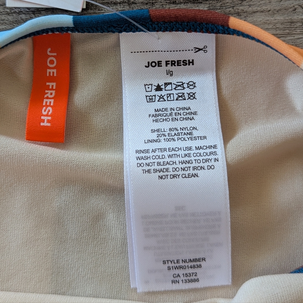 Joe Fresh - Bikini Bottom Moderate Coverage Colorful Retro Stripes Ruched - Picture 4 of 7